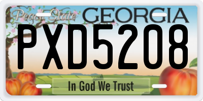 GA license plate PXD5208