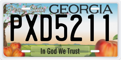 GA license plate PXD5211