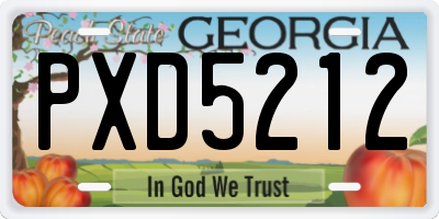 GA license plate PXD5212