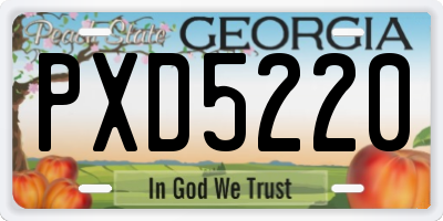 GA license plate PXD5220