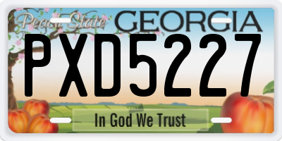 GA license plate PXD5227
