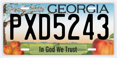 GA license plate PXD5243
