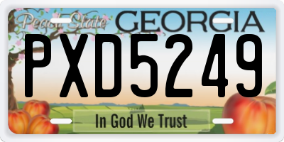GA license plate PXD5249