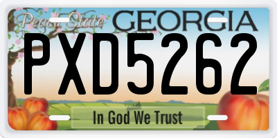 GA license plate PXD5262