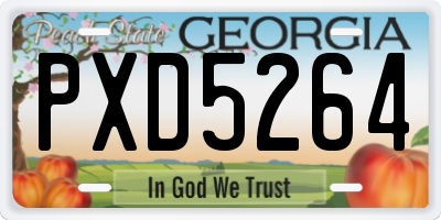 GA license plate PXD5264