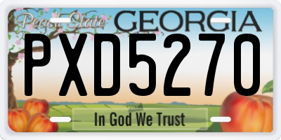 GA license plate PXD5270
