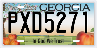 GA license plate PXD5271