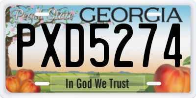 GA license plate PXD5274