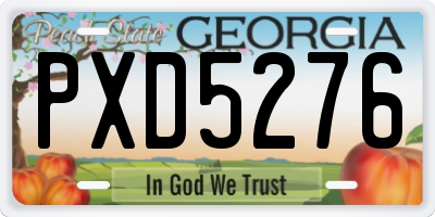 GA license plate PXD5276
