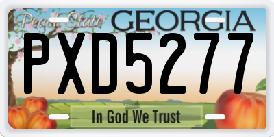 GA license plate PXD5277