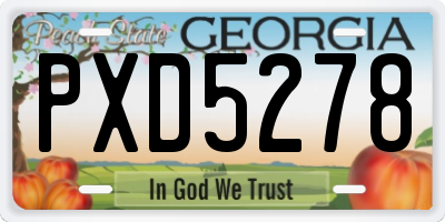 GA license plate PXD5278