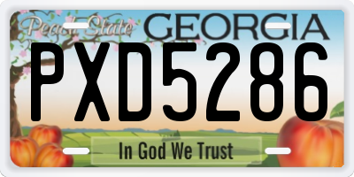 GA license plate PXD5286