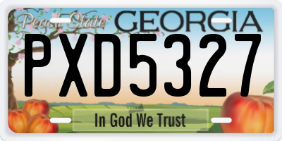 GA license plate PXD5327