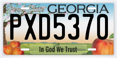 GA license plate PXD5370