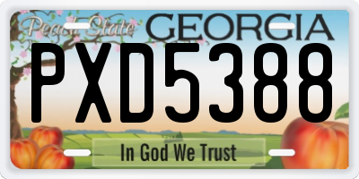 GA license plate PXD5388
