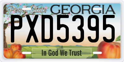 GA license plate PXD5395