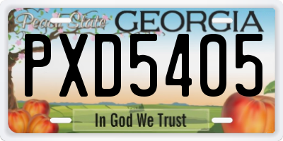 GA license plate PXD5405