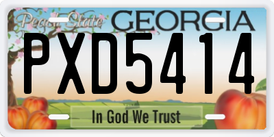 GA license plate PXD5414