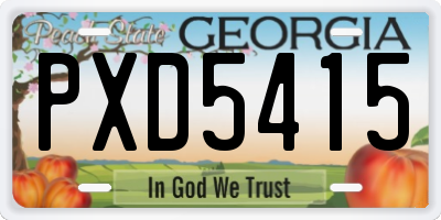 GA license plate PXD5415