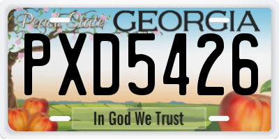GA license plate PXD5426