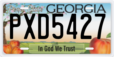 GA license plate PXD5427