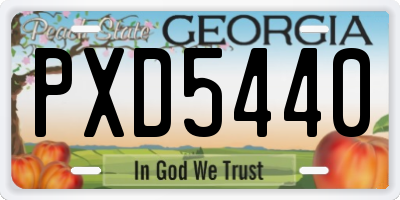 GA license plate PXD5440
