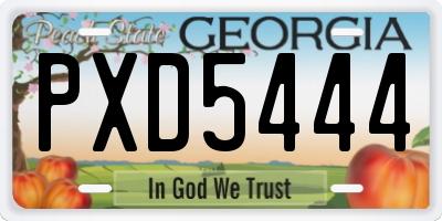 GA license plate PXD5444