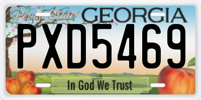 GA license plate PXD5469
