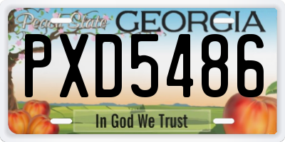 GA license plate PXD5486