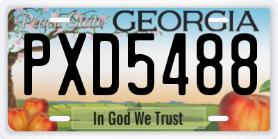 GA license plate PXD5488