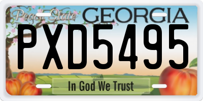 GA license plate PXD5495