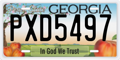 GA license plate PXD5497