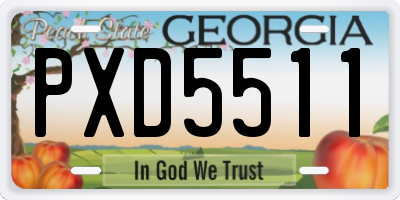 GA license plate PXD5511