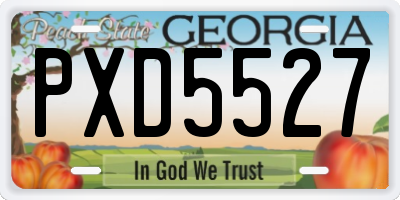 GA license plate PXD5527