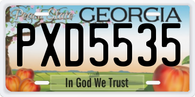 GA license plate PXD5535