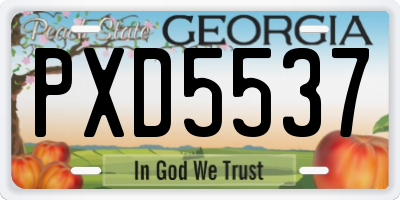GA license plate PXD5537