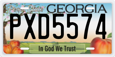 GA license plate PXD5574