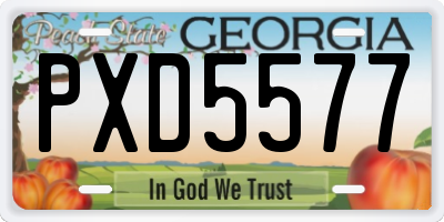 GA license plate PXD5577