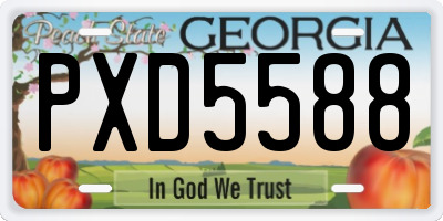 GA license plate PXD5588