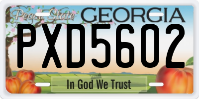 GA license plate PXD5602