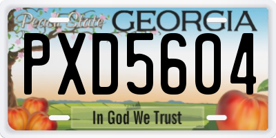 GA license plate PXD5604
