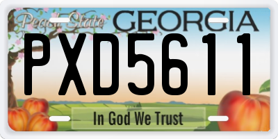 GA license plate PXD5611