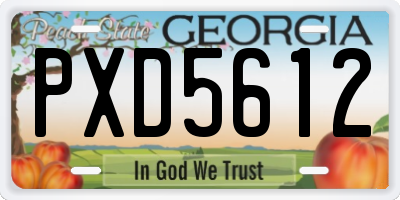 GA license plate PXD5612