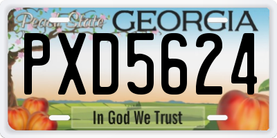 GA license plate PXD5624