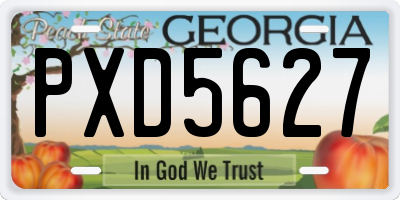 GA license plate PXD5627
