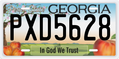 GA license plate PXD5628