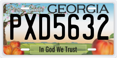 GA license plate PXD5632