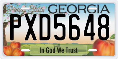 GA license plate PXD5648