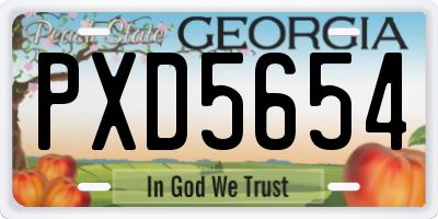 GA license plate PXD5654