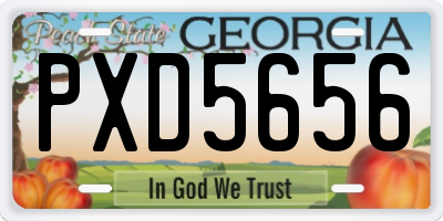 GA license plate PXD5656